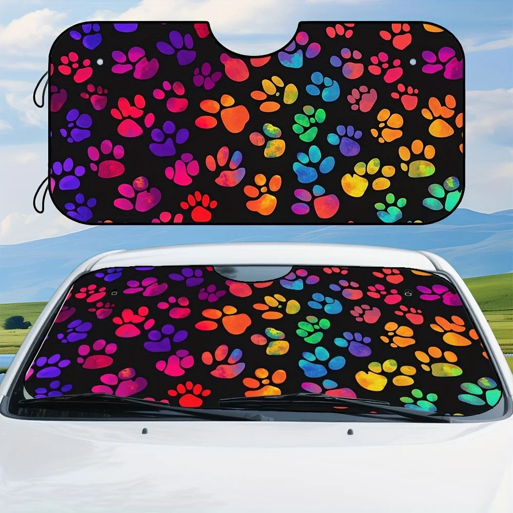 

1pc, Colorful Claws Print Car Front Windshield Sun Shade, Elegant Design, Keeps Your Vehicle Interior Cool, Ideal For Regular Dr