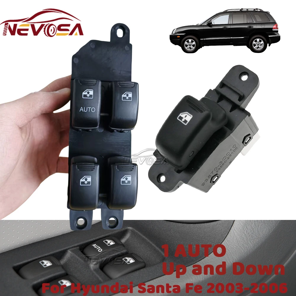Electric Auto For Hyundai Santa Fe 2001 2002 2003 2004 2005 2006 Master Window Switch Control Glass Button 93570-26100