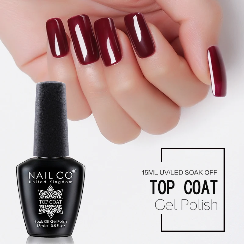 NAILCO 15 ml HEMA-freier TPO-Free Topcoat Basecoat Artistic Design Gel-Nagellack Top Base Coat UV LED Soak Off Gel-Nagellack
