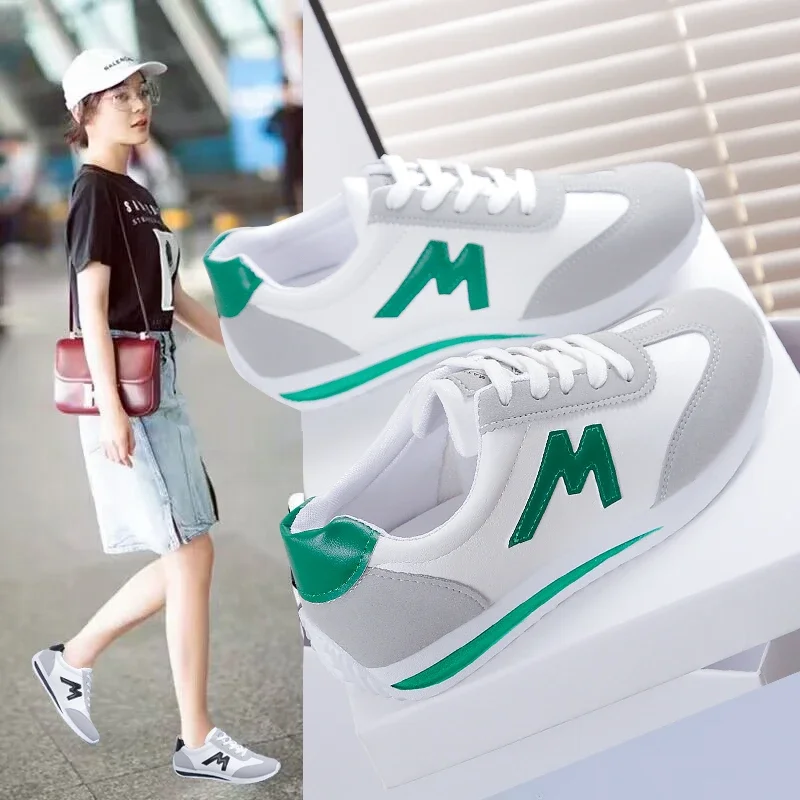 Round Head Deep Mouth Sneakers Light Versatile Breathable Cross Lace Casual Sports White Shoes Forrest Gump Shoes Tennis Sneaker