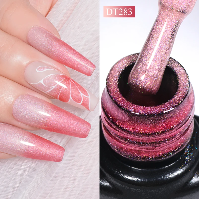 MEET ACROSS 7ml Shimmer Thermal Gel Nail Polish 3 Colors Temperature Changing Soak Off UV Gel Varnish All For Nail Art Manicure