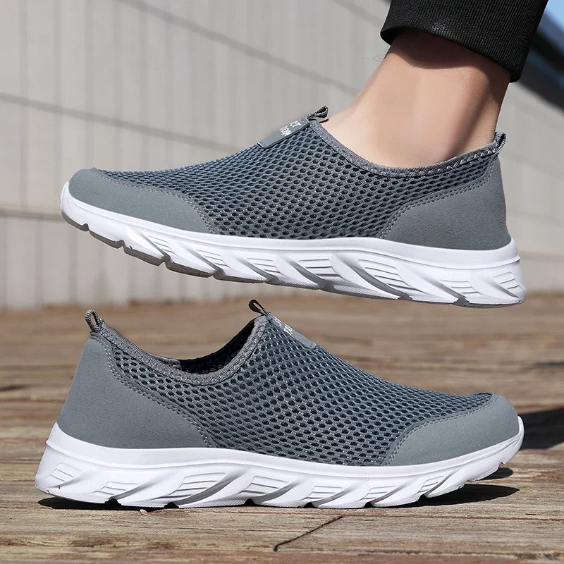YRZL Herren-Sneaker, leicht, atmungsaktiv, Air-Mesh, lässige Laufschuhe, rutschfest, bequem, Slip-on-Sneaker für Herren – Detail 8