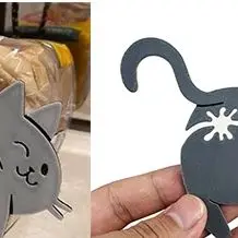 Bolsa de pan con trasero de gato 3D, Clip de sellado para bolsa de aperitivos, utensilio de cocina novedoso, bolsa de almacenamiento de alimentos, Clip para amantes de los gatos, 2 uds.