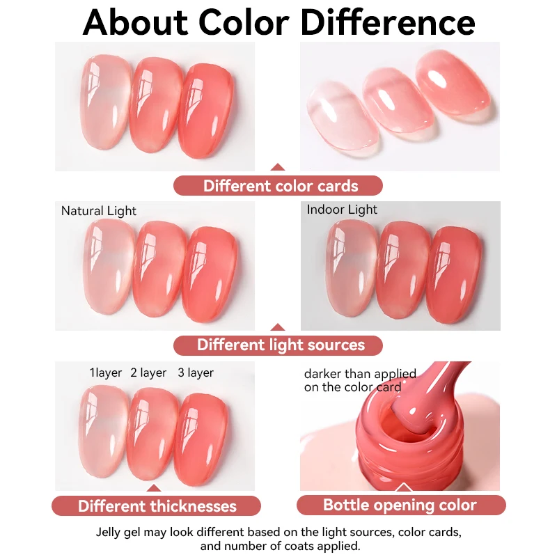 UR SUGAR 15ml Transparenter Weinroter Jelly Gel Nagellack Abziehbarer UV-LED Dunkelroter Bernstein-Gel Halloween Maniküre Nagelkunst Lack – Detail 7