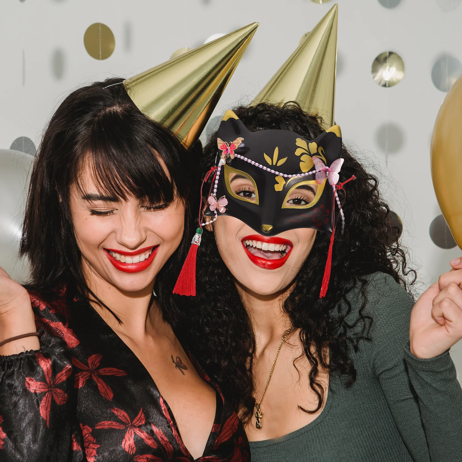 

Lovely Masks for Party Adults Half Mask with Delicate Details Costume Party Mask Prop for Halloween Event Decor Plastic