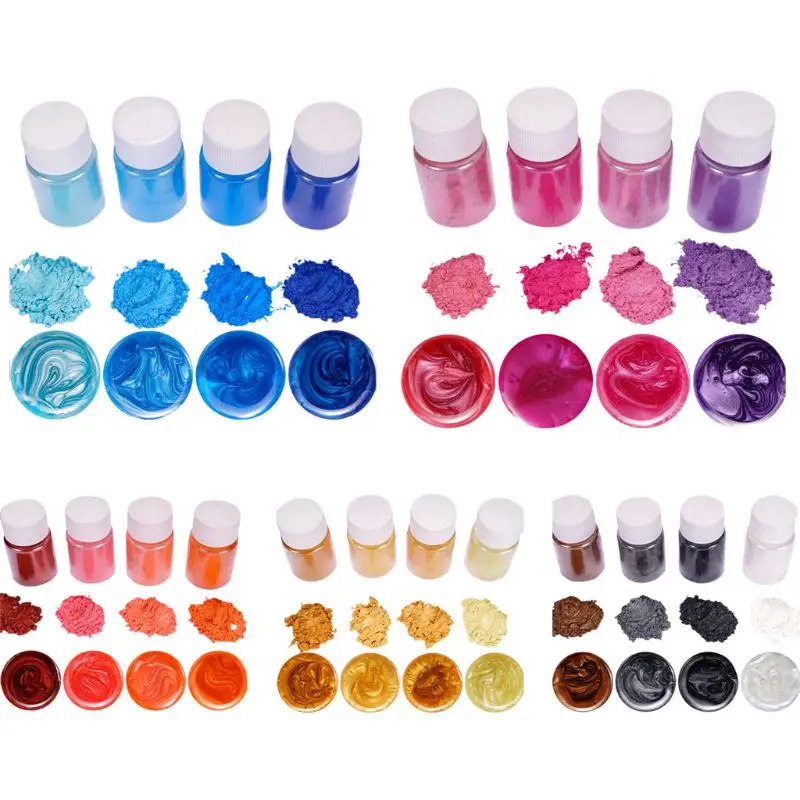 4 Pieces Mixed Color Pearl Powder Glitter Craft for DIY Lip Gloss Polish Dropship