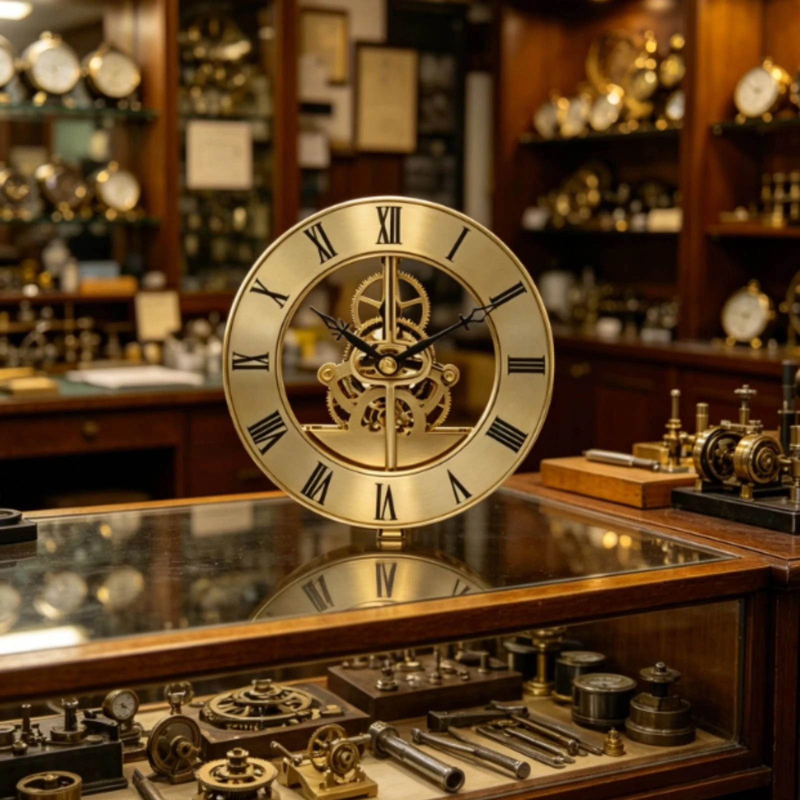 Mechanical Wall Clock Exposed Gears Gear Wall Clock Circular-Shaped Face Easy to Read