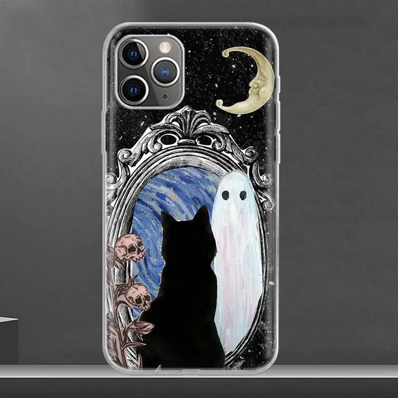 Witch And Cat Colorful Cute Phone Case For iPhone 16 15 14 Plus 12 13 Mini 11 Pro Max X Xs  8 7 SE + Soft Fundas Coque Shell Cov