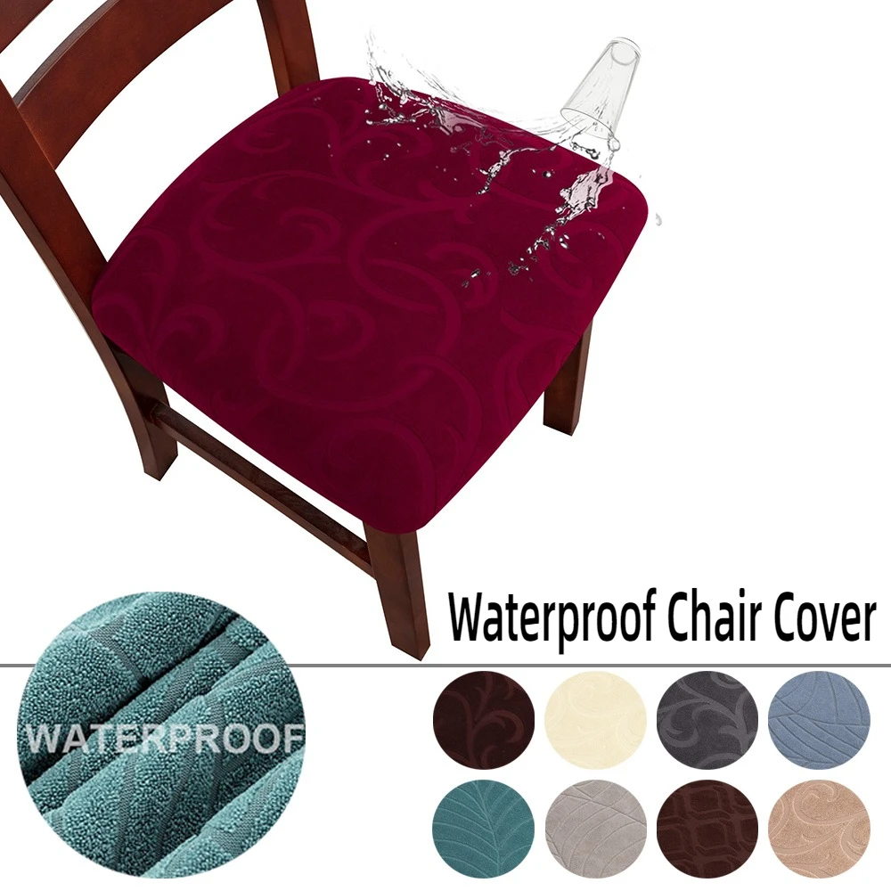 Stretch Jacquard Seat Covers Real Waterproof Chair Seat Covers Seat Case Removable Anti-dirty Without Backrest Chair Protector