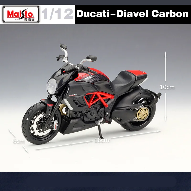 Maisto 1:12 DUCATI Diavel 탄소 합금 오토바이 모델, 다이캐스트 금속 스트리트 레이스 오토바이 모델, 시뮬레이션 어린이 장난감 선물