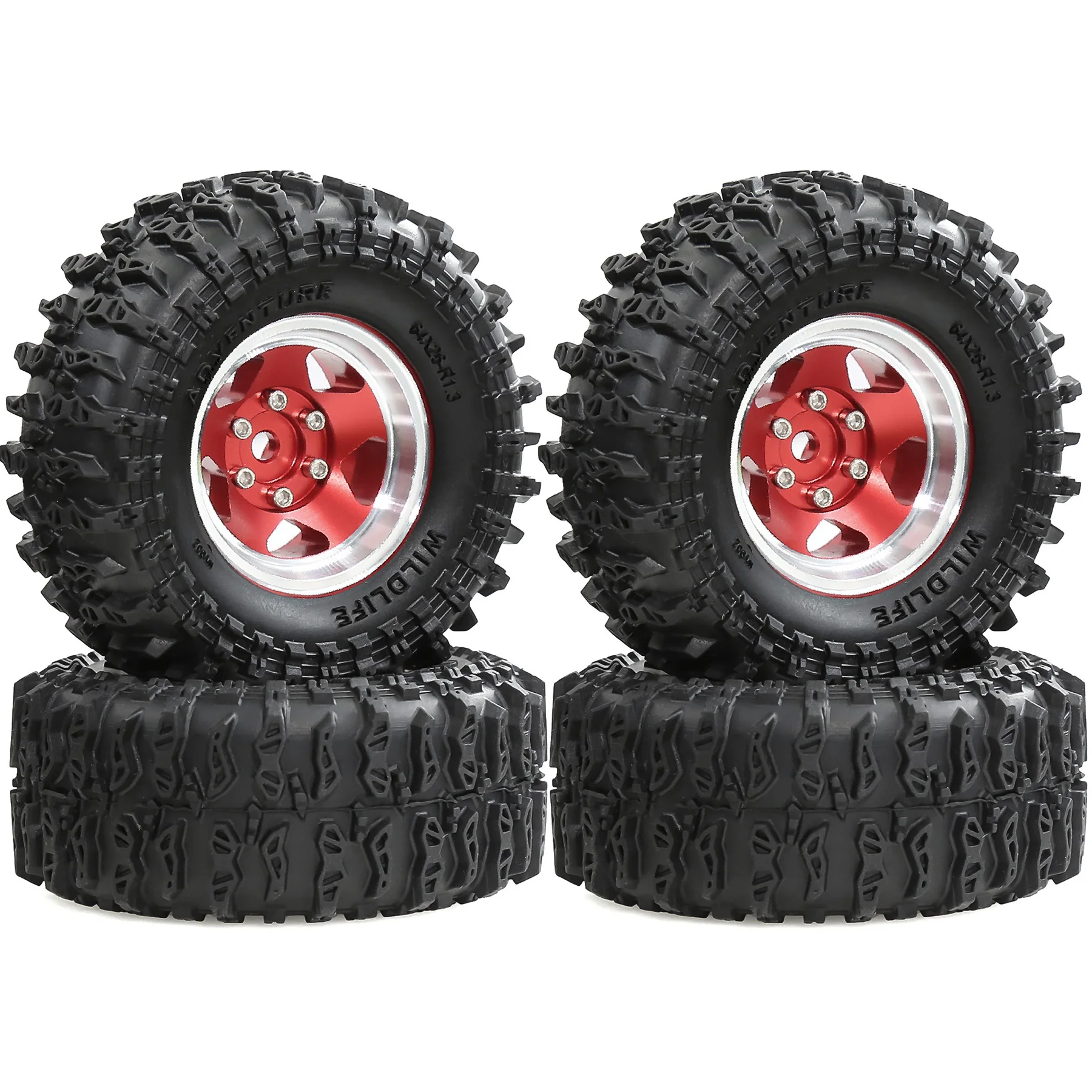

1.3" Beadlock Wheels and Tires for 1/18 TRX4M FCX18,1/24 Axai1 SCX24 FCX24 RC Crawler Car,4PCS