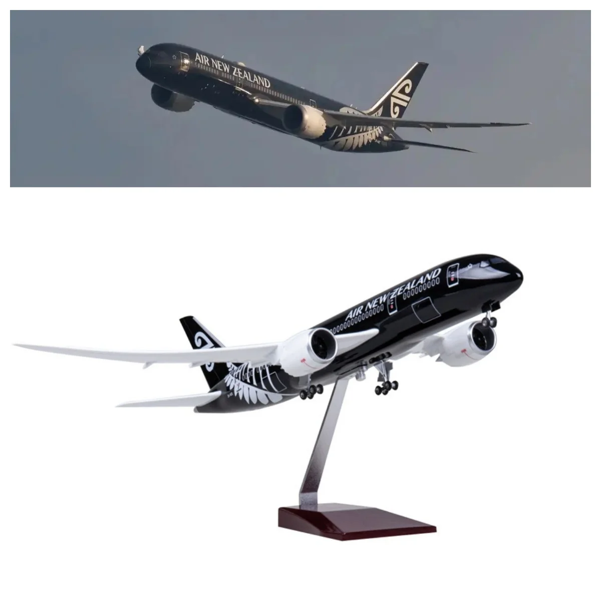

47cm miniature airplane Newzealand B787 Scale Aircraft W Light and Wheel Landing Gear Resin Toy planes Collected Gift