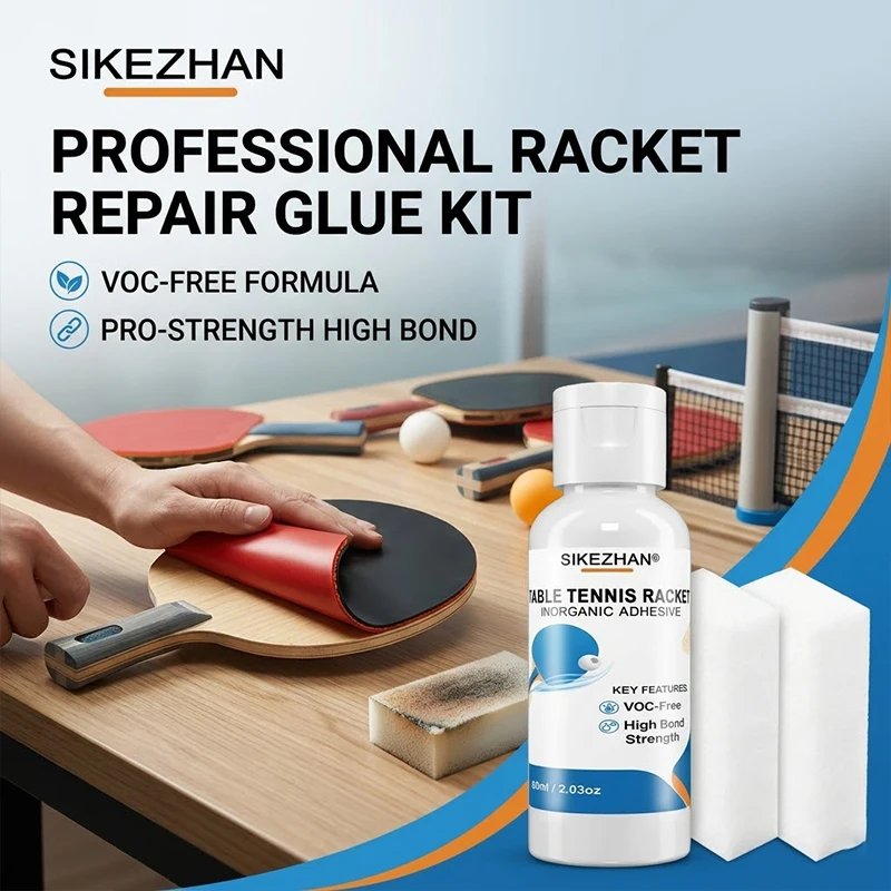 

High Performance Ping Pong Rubber Adhesive Inorganic Non-Toxic Glue for Table Tennis Bat Maintenance with Sponges 60ml SIKEZHAN