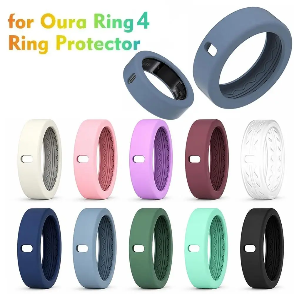 Silicone Ring Cover Elastic Anti Fall Ring Protector Anti-Scratch Dustproof Smart Ring Protective Case for Oura Ring 4