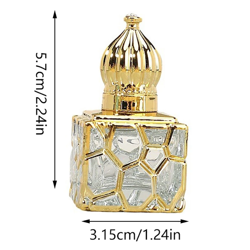 10ml คุณภาพสูงขวดน้ําหอม Cube แก้วทองขวดคอนเทนเนอร์เครื่องสําอางที่ว่างเปล่าแบบพกพา Atomizer Ultra Mist Sprayer