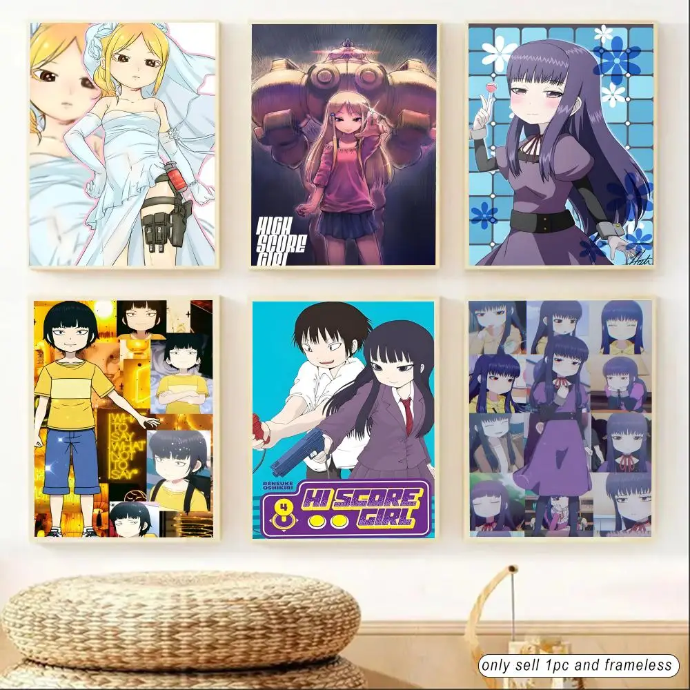 Hi S-Score Girl Anime Poster Sticky Poster Home Office Wall Bedroom Living Room Kitchen Decoration Painting