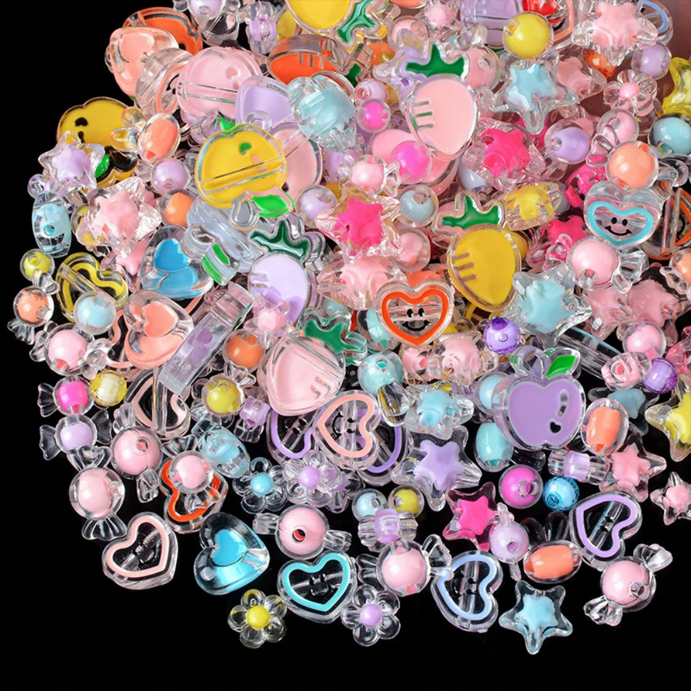 100pcs 8-20mm Vibrant Mixed Color Transparent Acrylic Beads - Ideal for Jewelry Making, DIY Versatile Accessories for Crafting