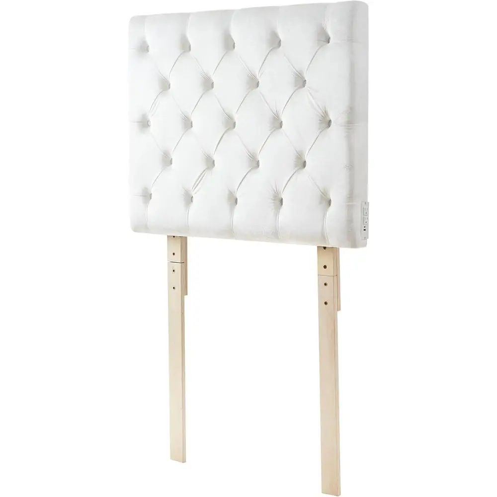 

White Velvet Plush College Dorm Side Outlet Board with Legs