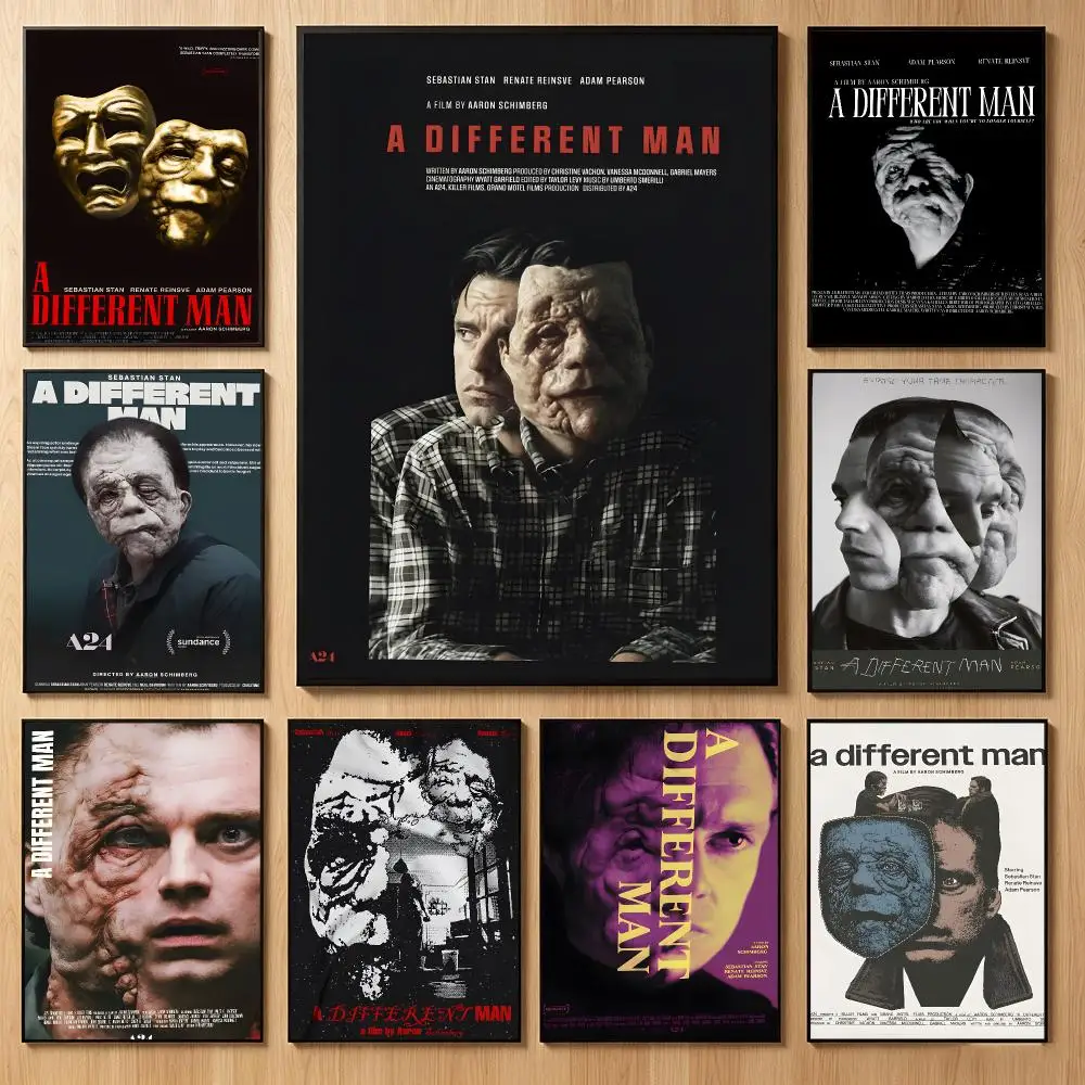 Somber Movie A‑A Different Man Poster Classic Self-Adhesive PP Wall Sticker for Living Room Bar Decor Gift