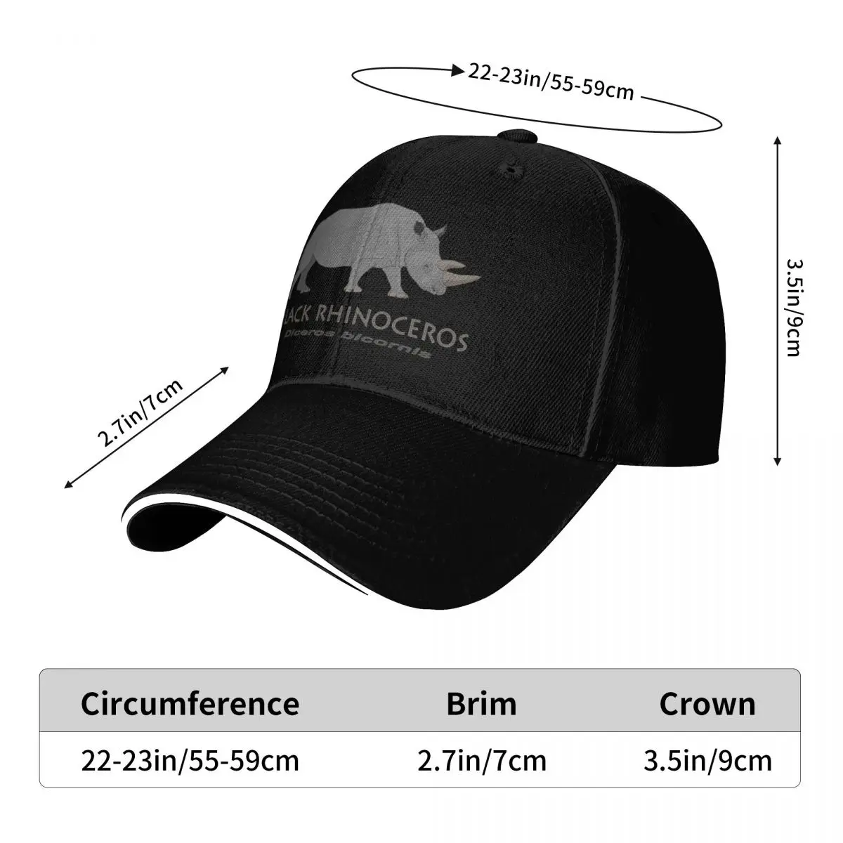Black rhinoceros Baseball Cap Ball Cap hard hat Winter hat Luxury Brand For Women 2026 Men's