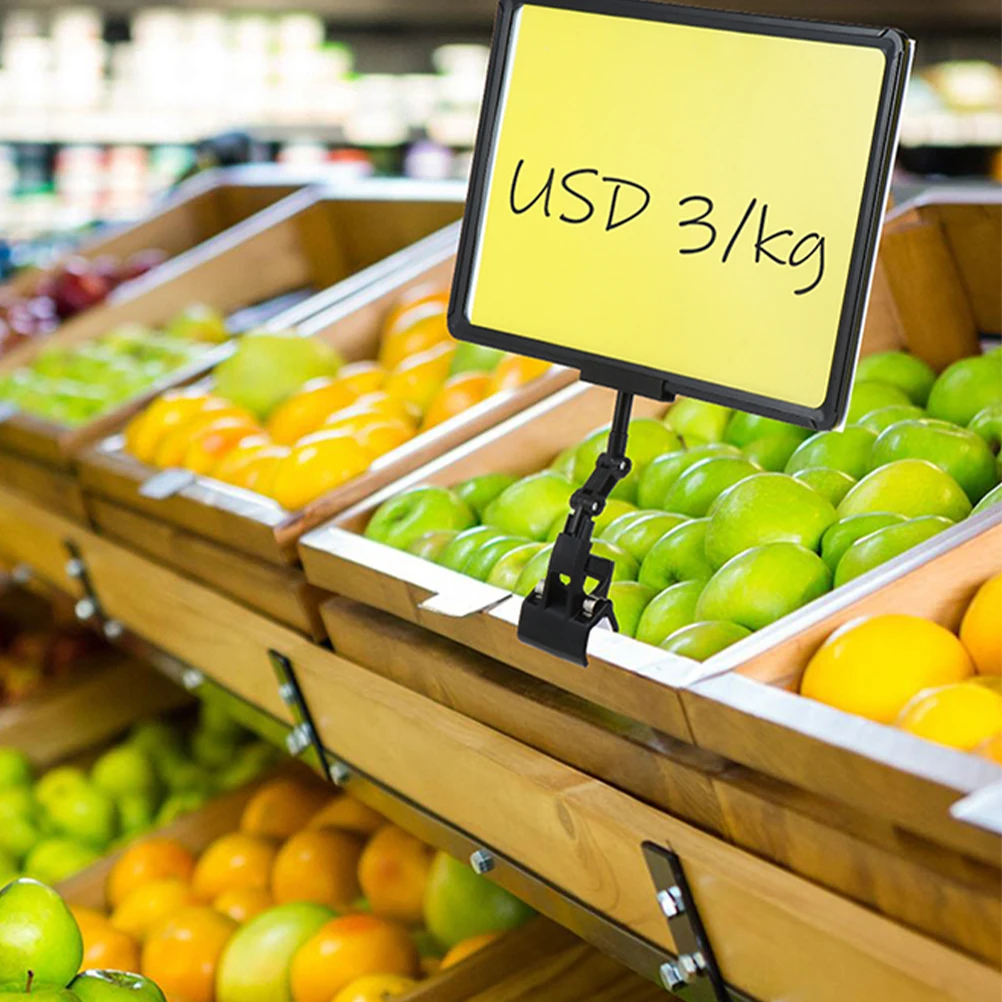 

3Pcs Price Tag Holder Clip ABS Material Quick Assemble Display Stand for Posters Signs Ads in Store Supermarket Office