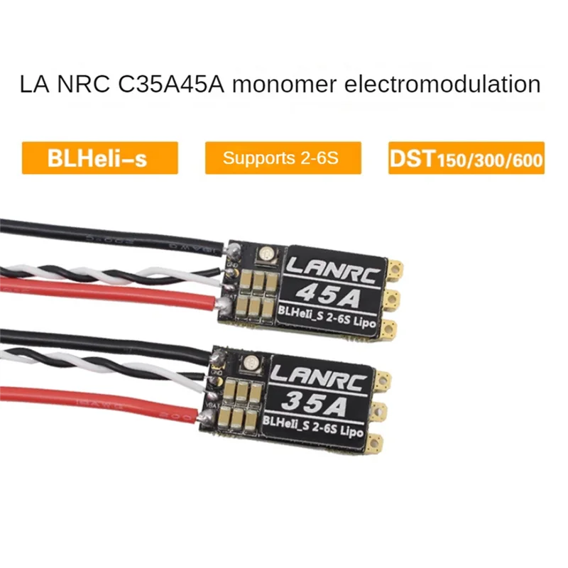 بيع الصيف Blheli S 2-6S Lipo 45A بدون فرش ESC مدمج قابل للبرمجة RGB LED D-Shot 150/300/600 ONESHOT125 لطائرة RC FPV Drone Ac