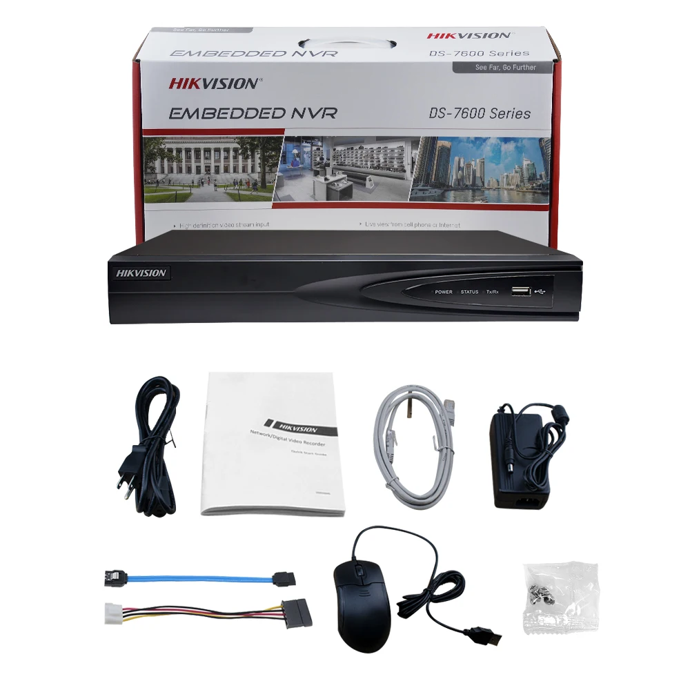 Hikvision-ネットワークビデオレコーダー,nvr,4ch,1u,4 poe,4k,DS-7604NI-Q1, 4 p,最大4chのIPカメラをサポート