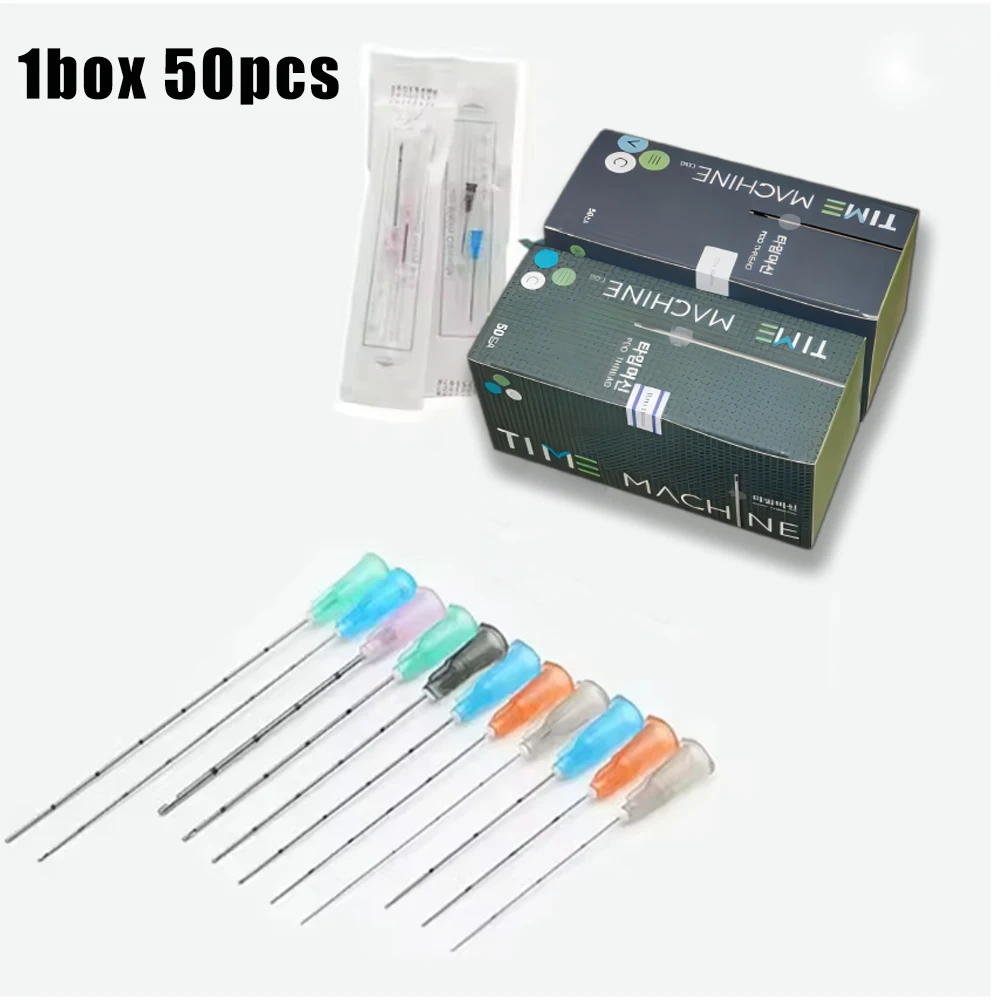 

Коробка из 50 шт., тупая канюля с микронаконечником для наполнителя губ/носа, 22 г, 50 мм, 23 г, 38 мм, 27 г, 38 мм, одноразовые тупые иглы из нержавеющей стали