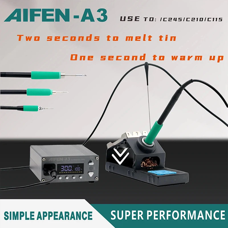 AIFEN-A3 Estação De Solda, Compatível Original De Ferro De Solda Ponta, 210, 245, 115 Handle, chumbo-rol para BGA, PCB Repair Solda Estação