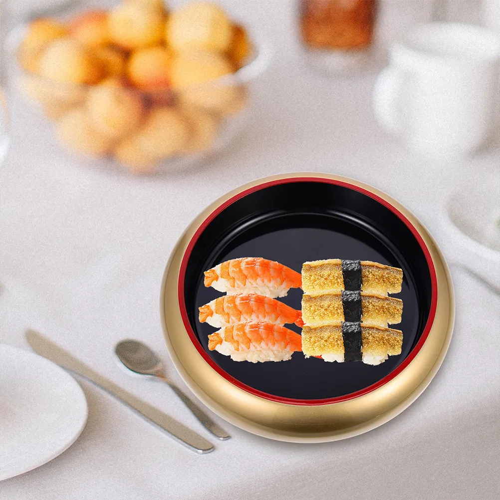 

Round Plastic Sushi Dish Salmon Plate Deepen Food Tray Fine Workmanship Sashimi Holder Kitchen Supplies for Restaurant Family