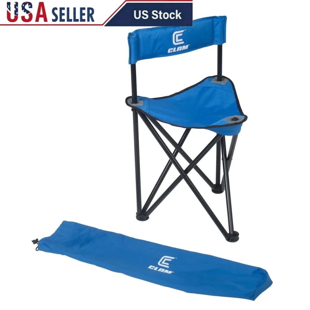 

Ultra Light Folding Tripod Chair with Padded Backrest Carry Bag Heavy Duty Reinforced 600 Denier Fabric Camping Hunting