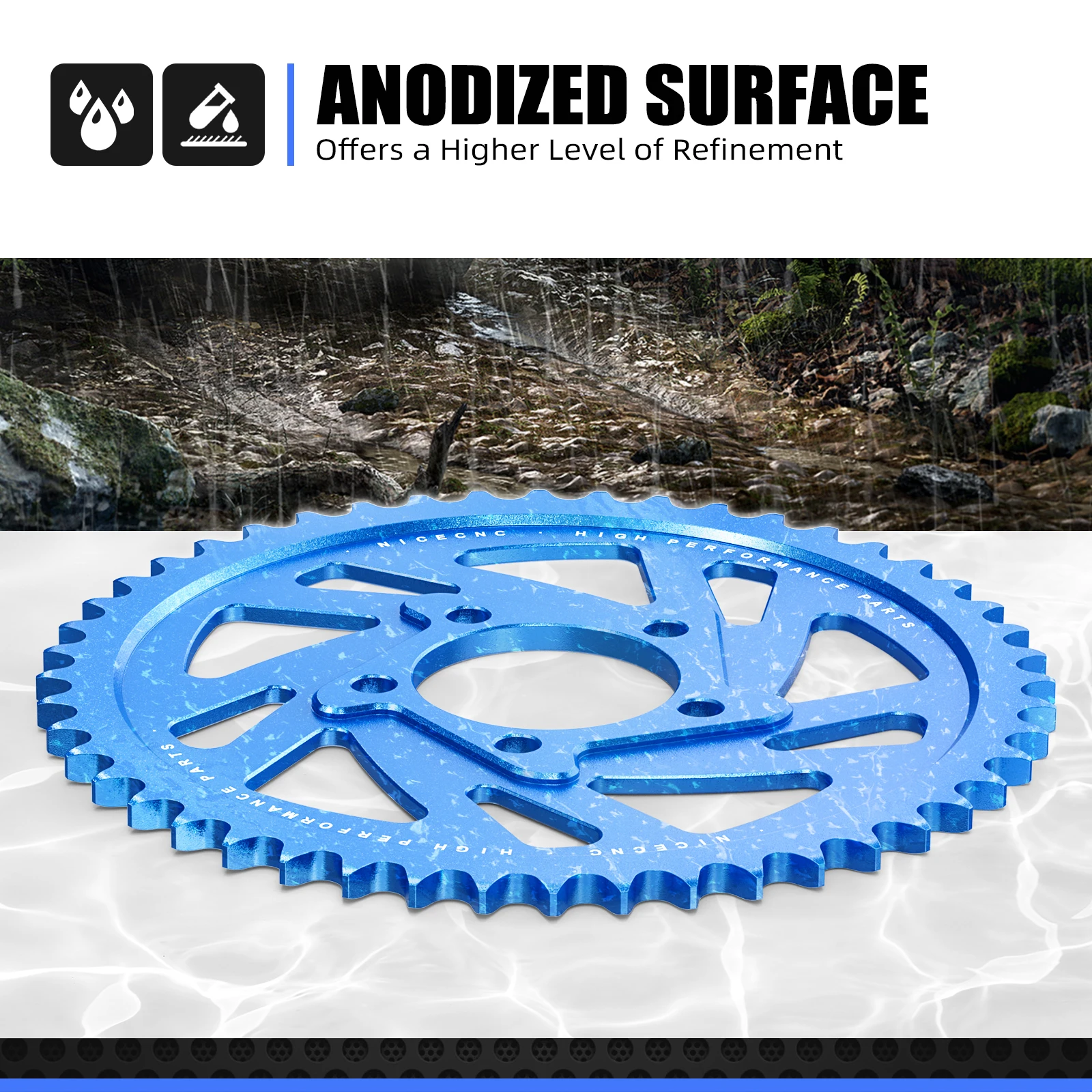 NICECNC 48T ضرس خلفي ومسامير ضرس خلفي لـ Surron light bee X light bee S L1E Segway X160 Segway X260 Sur-ron جزء الدراجة