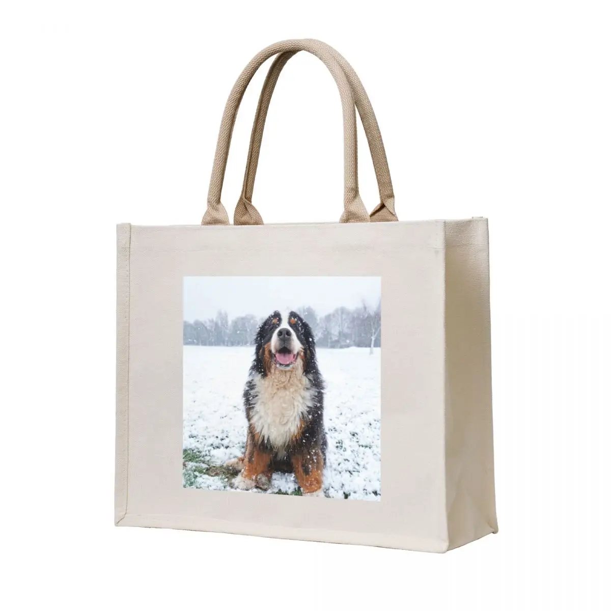 

Bernese Mountain Dog in the snow Tote Bag tote bags aesthetic great bag Custom bag