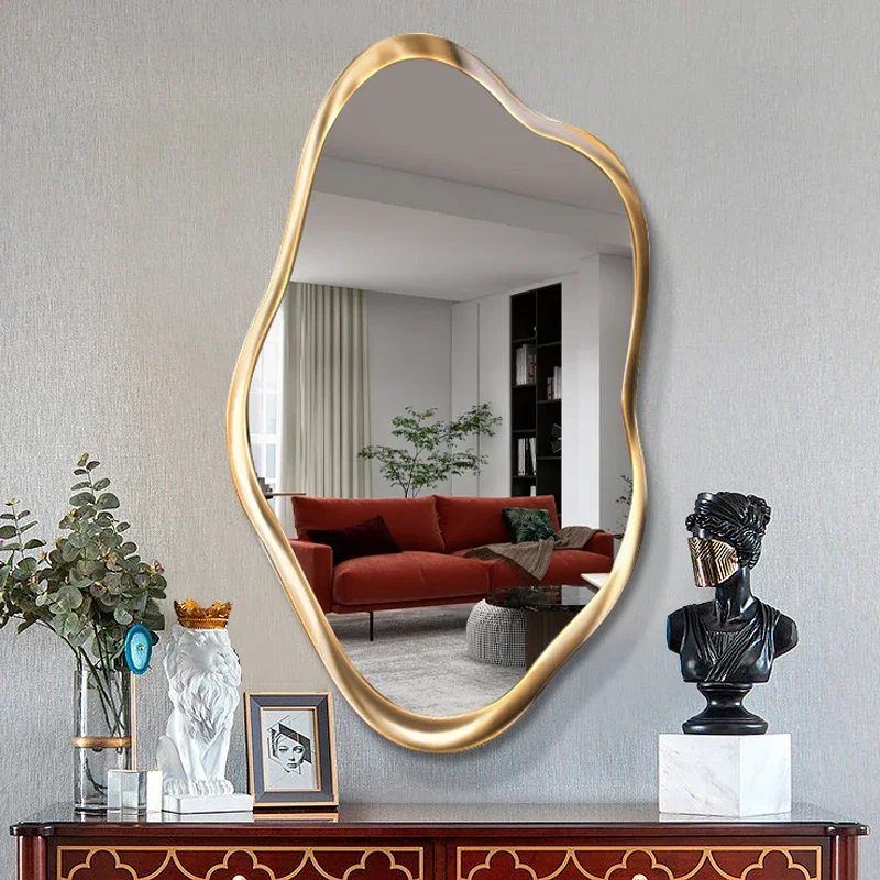 Funky Art Mirror Bathroom Vintage Irregular Bedroom Mirror Luxury Nordic Espejos Decorativos De Pared Room Decoration Aesthetic