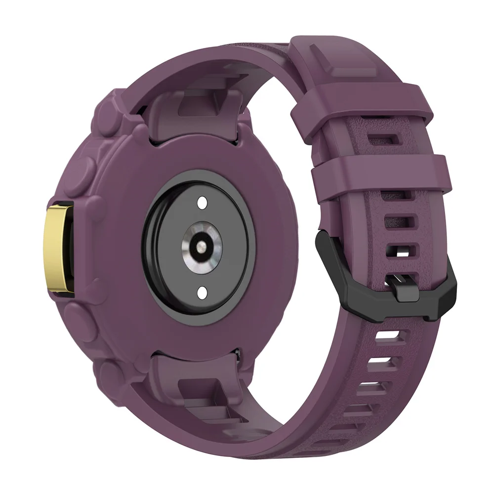 Silicone Strap + Watch Case For Huami Amazfit T-Rex 2 Watchband With Tool Adjustable Wristband and Shell Decoration