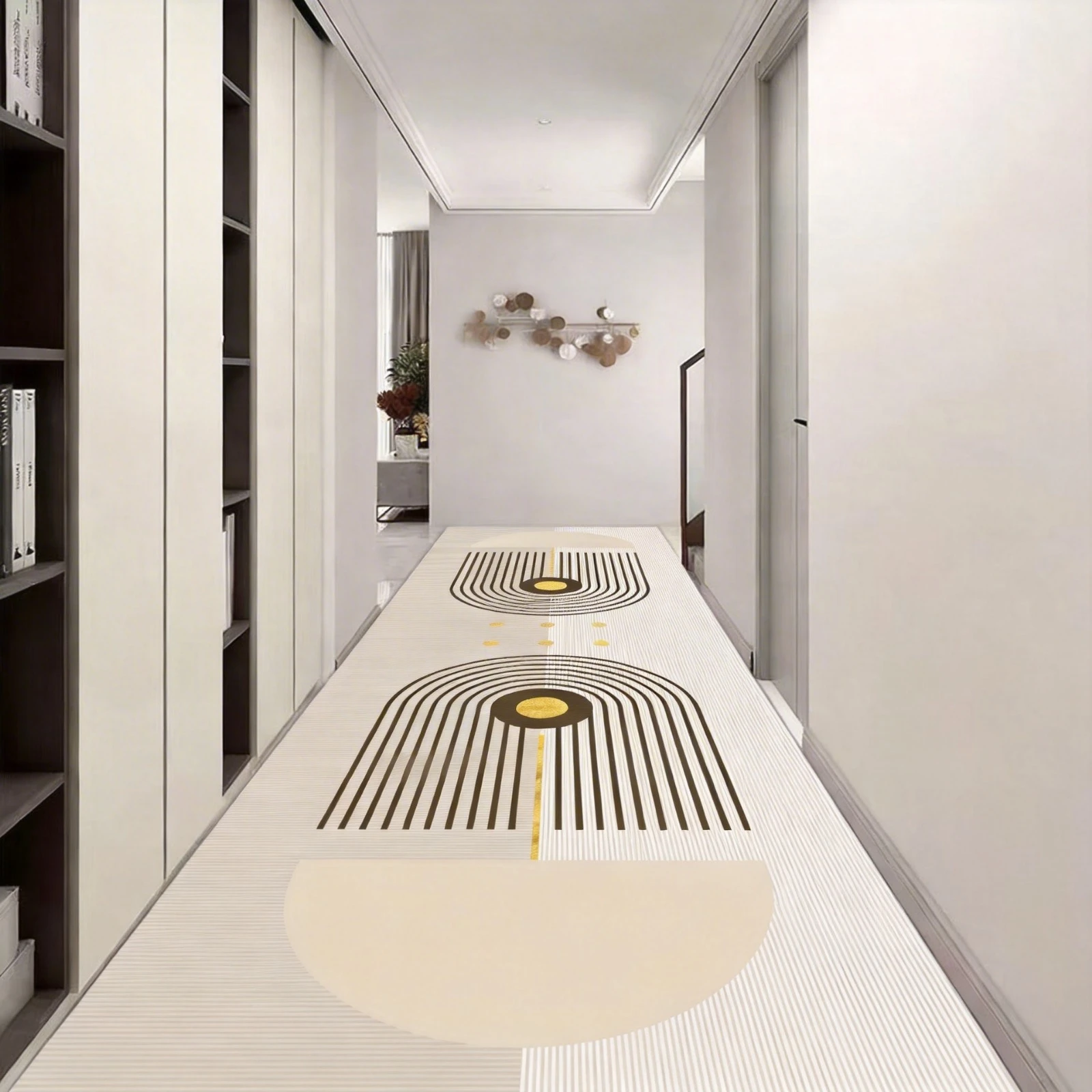Modern Simple Long Corridor Carpet Runner Geometric Easy Clean Decoration Aisle Rug Non-slip Washable Stair Hallway Floor Mat