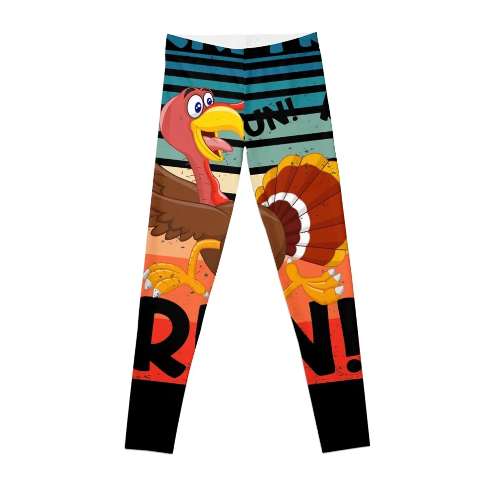 

Retro Vintage TURKEY TROT RUN! Funny Thanksgiving Turkey Trot Running Leggings Women clothing Woman trousers sport set Women