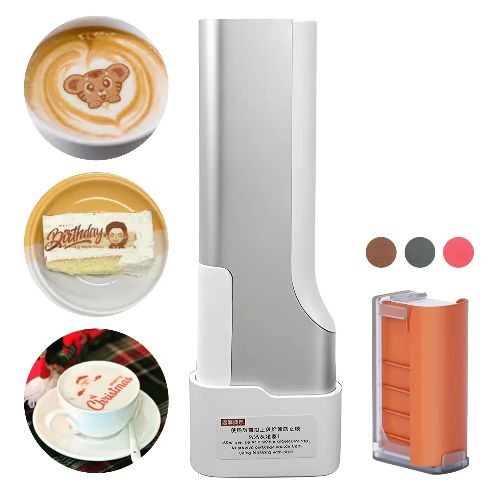 

printpen Handheld Food Printer Portable Mini Coffee Latte Art Inkjet for DIY Patterns Design BT Wireless for Restaurants