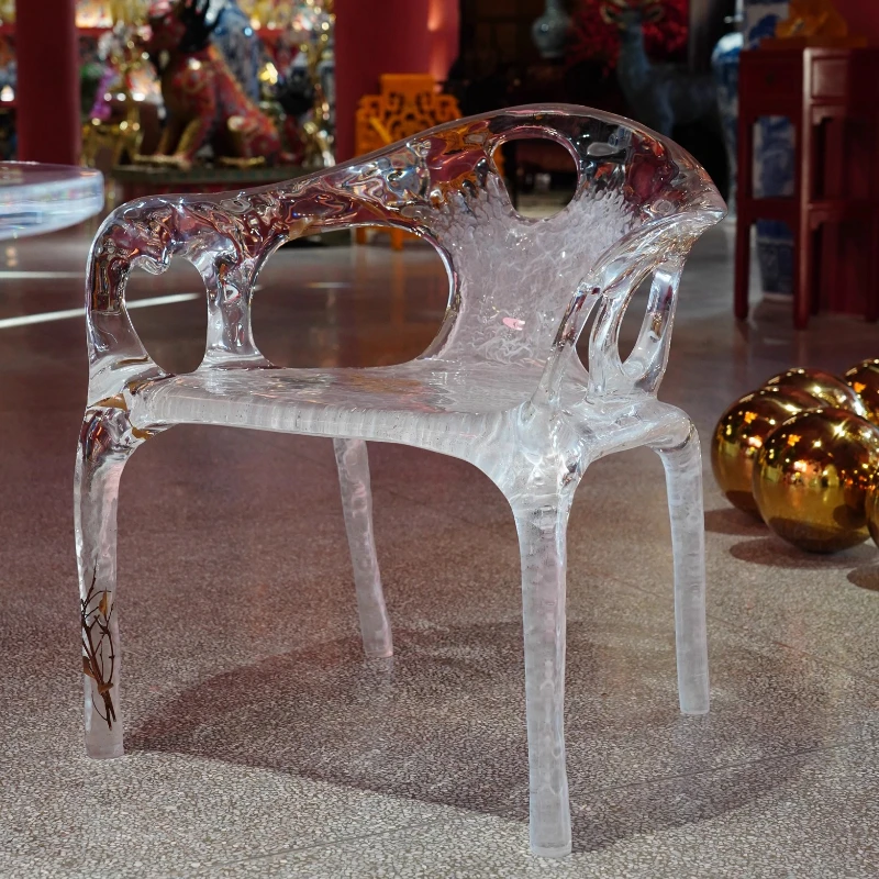 Modern simple transparent exquisite chair creative living room armchair back casual