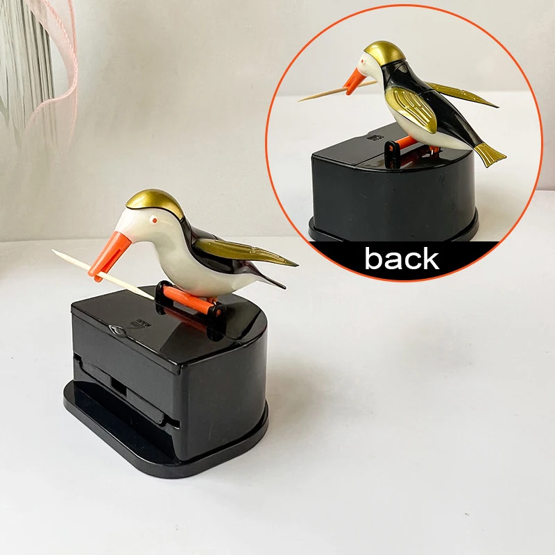 Cute Little Bird Toothpick Container Automatic Toothpick Dispenser Toothpick Holder Home Decor Table Decoration Table Accessorys