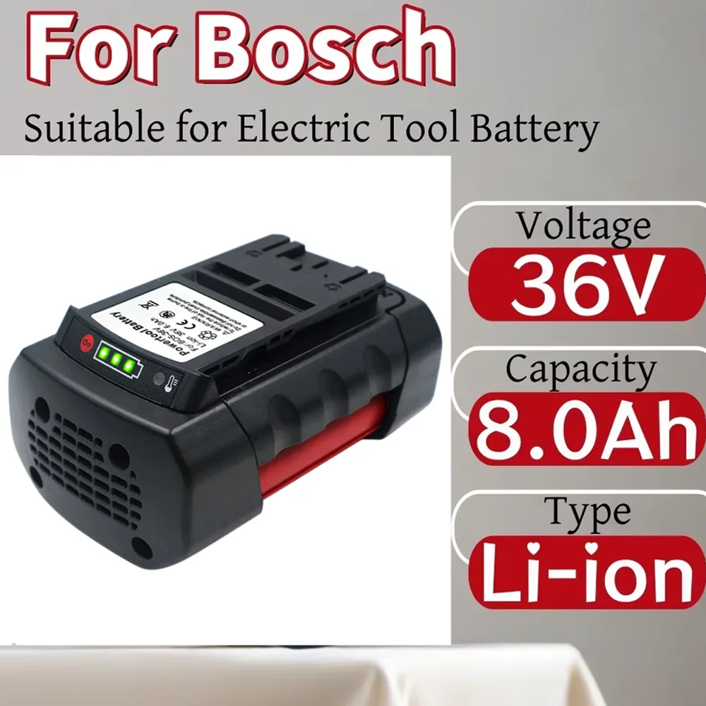 

36V 8000mAh Li-ion Battery for Bosch BAT836 GBH36V-LI 36VF-LI D70771 Cordless Power Tools Replacement for BAT810 BAT840