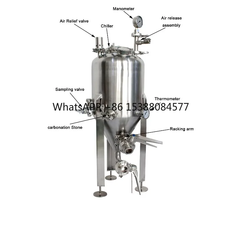 

Stainless Steel SS304 SS3016L High Quality Conical Fermentation Tank 30L Fermenter With Cooking Coil for Home Brewing Conical