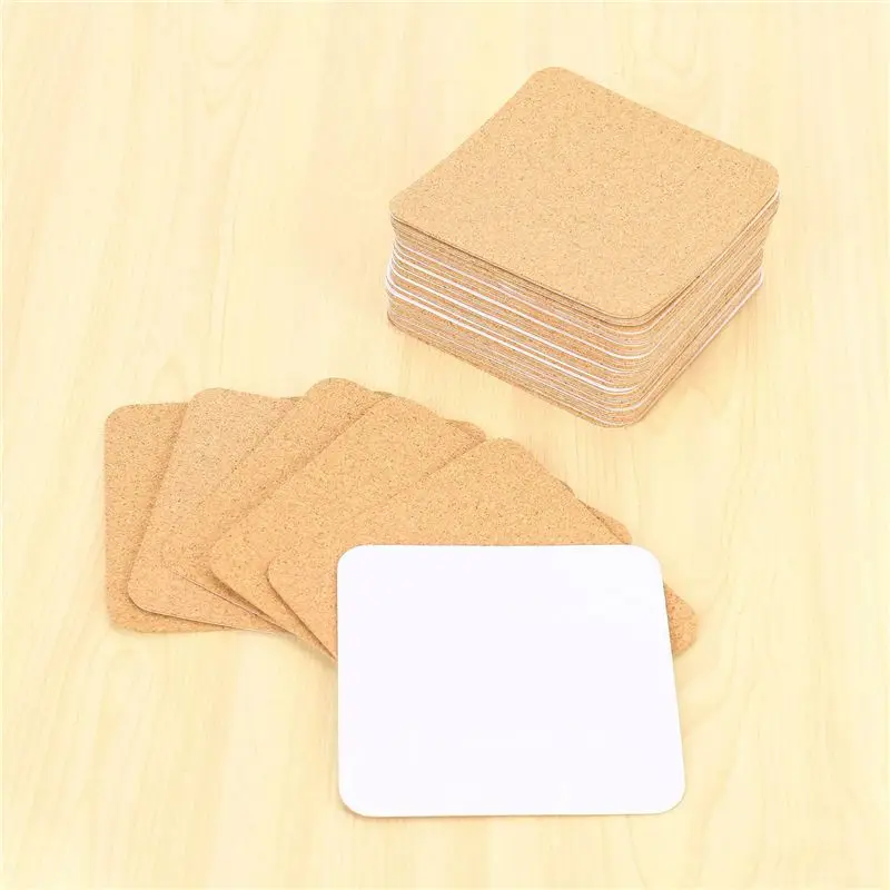 A19F-Self-Adhesive Cork Coasters,Cork Mats Cork Backing Sheets For Coasters And DIY Crafts Supplies (200, Square)
