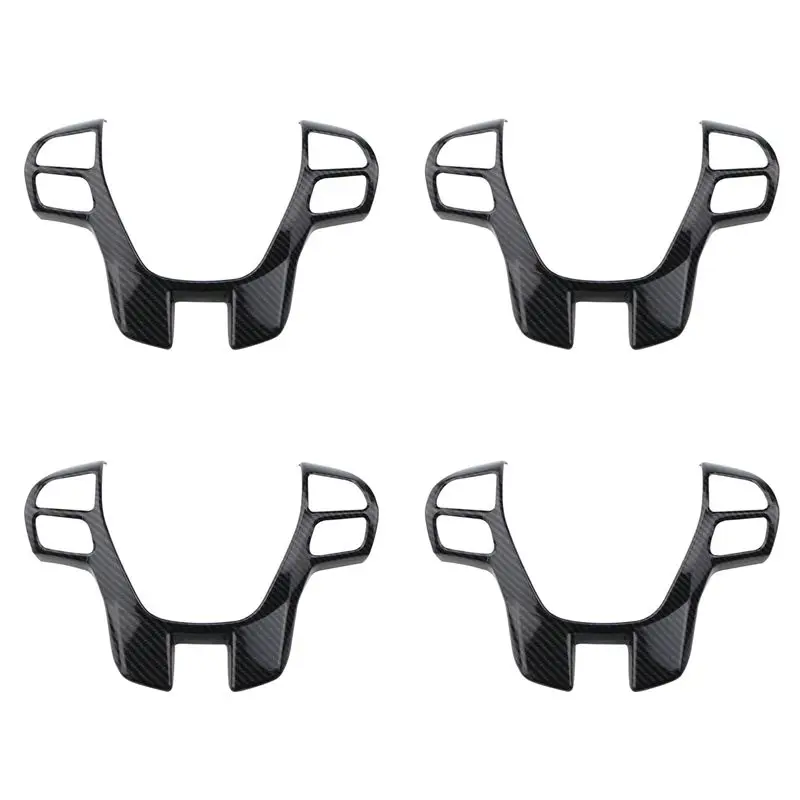

4X Carbon Fiber Steering Wheel Cover Trim Frame Decorator Sticker For Ford Ranger Everest Endeavour 2015+-A08Q