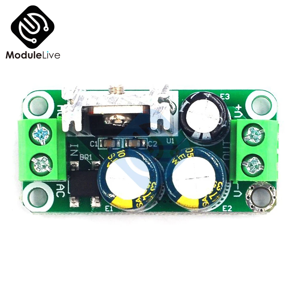 DC Single Regulated Power Supply Module DC 5V 6V 9V 12V 15V 24V Rectifier Filter Board 7805/7809/7812 1A For Audio Amplifier