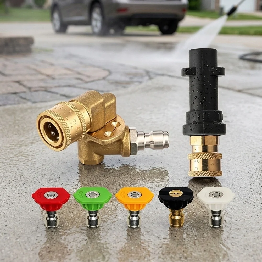 Replacement Spray Tips Pressure Washer Nozzle 40 Degree Gray Tip 4500 PSI Capacity Five Rotation Angles For Heavy-duty Cleaning