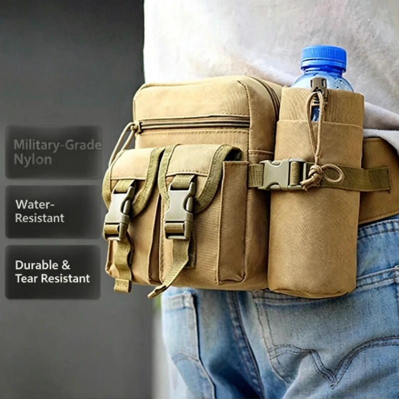 Taktische Wasserflaschentasche für Outdoor-Militärfans, kleine Hüfttasche, Werkzeugtasche, Sling-Pack, Fahrrad-Sport-Brusttasche für Männer und Frauen