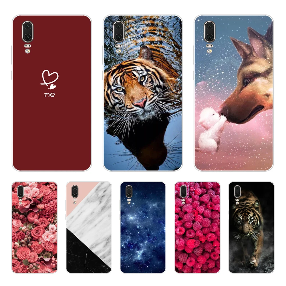 For Huawei P20 Lite Case Silicone Soft Wolf Lion Phone Cover for Huawei P20 Case Black TPU Bumper for Huawei P20 Pro P20Lie P 20