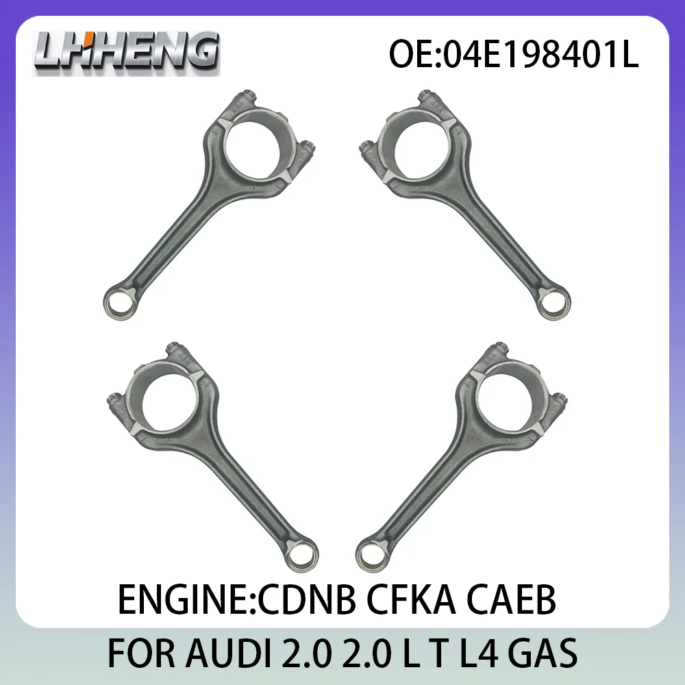 

4PCS Connecting Con Rod New Set 2.0 2.0 L T L4 GAS FOR AUDI A4 A5 A6 Q5 CDNB CFKA CAEB CDNC CPMA CAEA 08-17 04E198401L 1001519NO