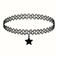 Short Black Choker Necklace for Women Girl Star Sun Butterfly Design Fish Line Necklace Gift for Friend Collar Jewelry